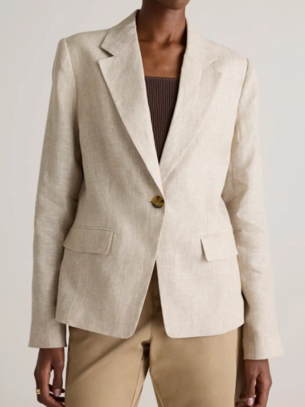 Quince 100% European Linen Structured Blazer Flax S NWT - Picture 2 of 4